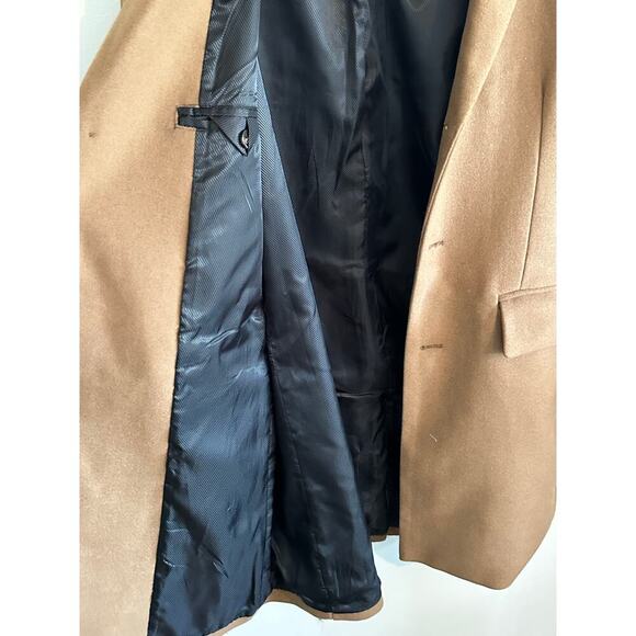 NWT Slate & Stone Men's Brown Camel Wool Blend Topcoat Size Large - Picture 5 of 13